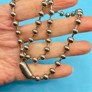 Silvertone Metal Bead Chain With Snap Clasp